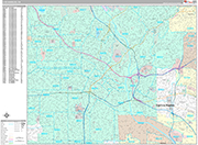Los Angeles Wall Map Premium Style